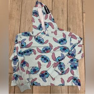 Walt Disney World Stitch Allover Print Cropped Hoodie- LIKE NEW size Small
